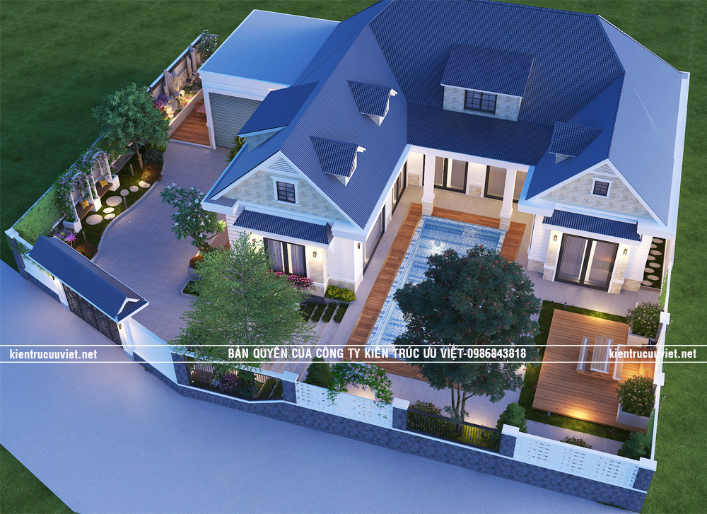 Thiết kế biệt thự vườn – 260m2 cô Trần Thị Vĩnh, phường Khánh Hậu, TP.Tân An, tỉnh Long An