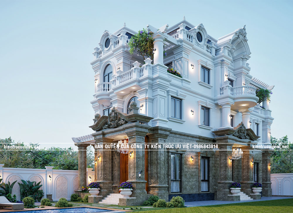 BIỆT THỰ TÂN CỔ ĐIỂN  , CĐT:ANH BẮC ,DT PHẦN NHÀ :8X20.15M, TỈNH BÌNH DƯƠNG