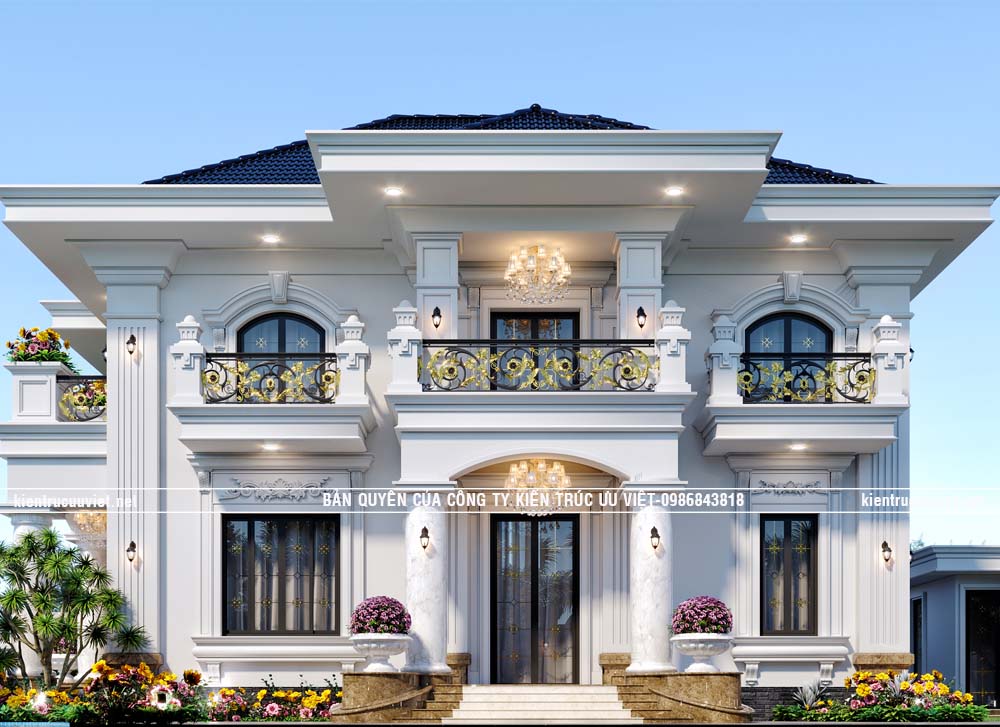 BIỆT THỰ TÂN CỔ ĐIỂN MÁI NHẬT ,CĐT:ANH NAM , DT:11X15.5M,DT ĐẤT:23X45M, TẠI TỈNH BÌNH PHƯỚC