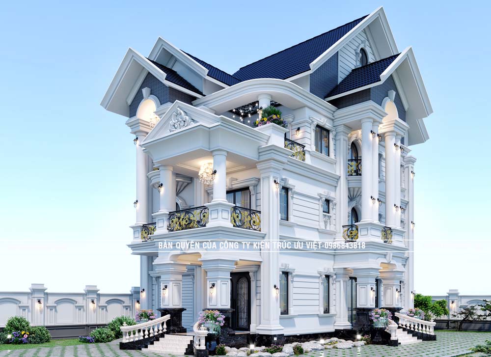 BIỆT THỰ TÂN CỔ ĐIỂN ,CĐT:ANH NGỌC,DT:8.8X15.2M,DT ĐẤT:15X25.3MTẠI H.ĐỨC HÒA,TỈNH LONG AN