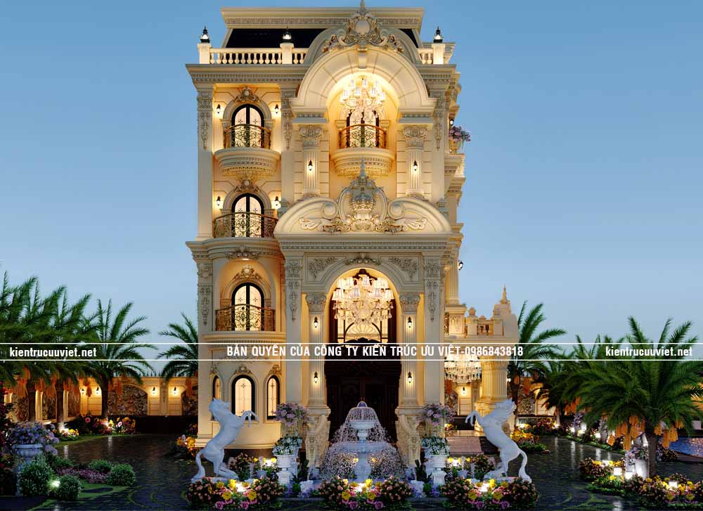 BIỆT THỰ TÂN CỔ ĐIỂN ĐẲNG CẤP ,CĐT:ANH LÂN,DT:9X16.9M,DT ĐẤT:1575M2 TẠI TỈNH BÌNH PHƯỚC