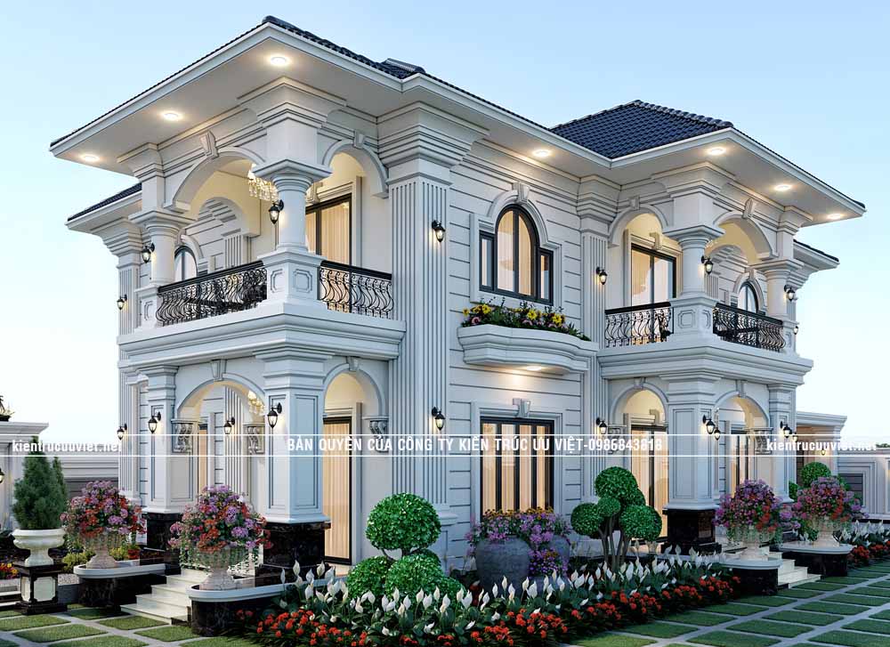 BIỆT THỰ TÂN CỔ ĐIỂN ,CĐT:ANH TUẤN,DT PHẦN NHÀ:11X16.5M,DT ĐẤT:20X32MTẠI TỈNH BÌNH DƯƠNG