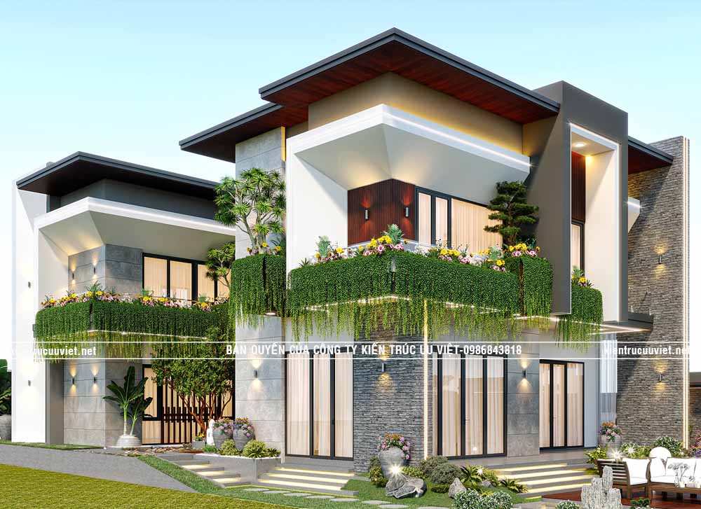 BIỆT THỰ HIỆN ĐẠI,CĐT:ANH HẢI,DT PHẦN NHÀ:229M2,DT ĐẤT:720M2TẠI TỈNH LONG AN