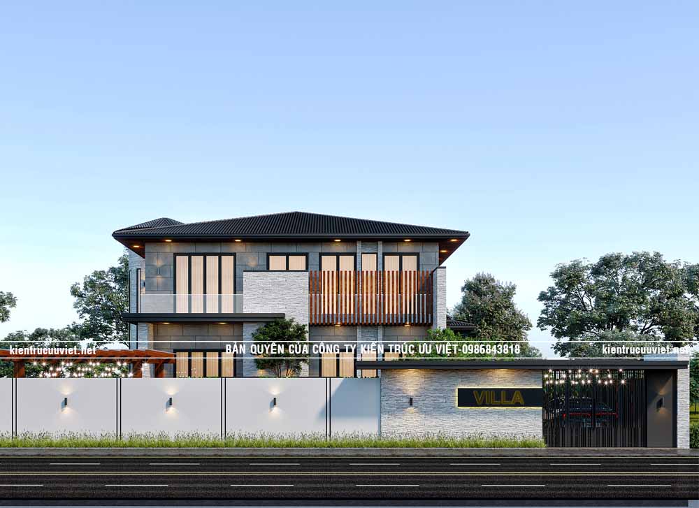 BIỆT THỰ HIỆN ĐẠI,CĐT:ANH LINH,DT PHẦN NHÀ:14X15.5M,DT ĐẤT:25X28MTẠI TỈNH AN GIANG