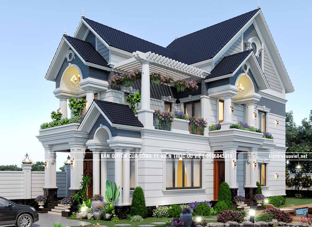 BIỆT THỰ MÁI THÁI,CĐT:ANH BÌNH,DT PHẦN NHÀ:8X18M,DT ĐẤT:18.6X37.5MTẠI TỈNH ĐỒNG THÁP