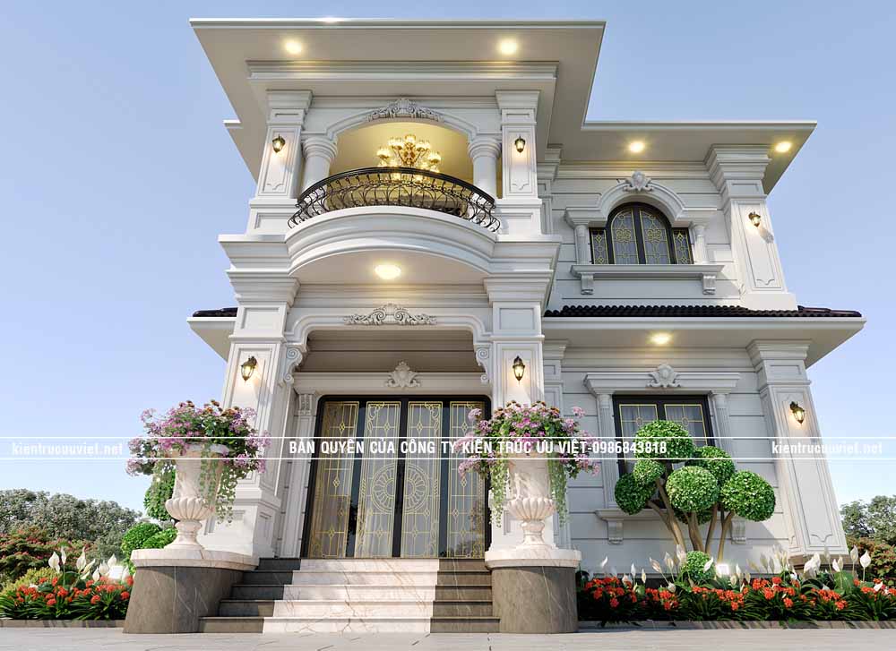 BIỆT THỰ TÂN CỔ ĐIỂN MÁI NHẬT ,CĐT:ANH GIANG,DT PHẦN NHÀ:10X18.5M TẠI TỈNH BÌNH PHƯỚC