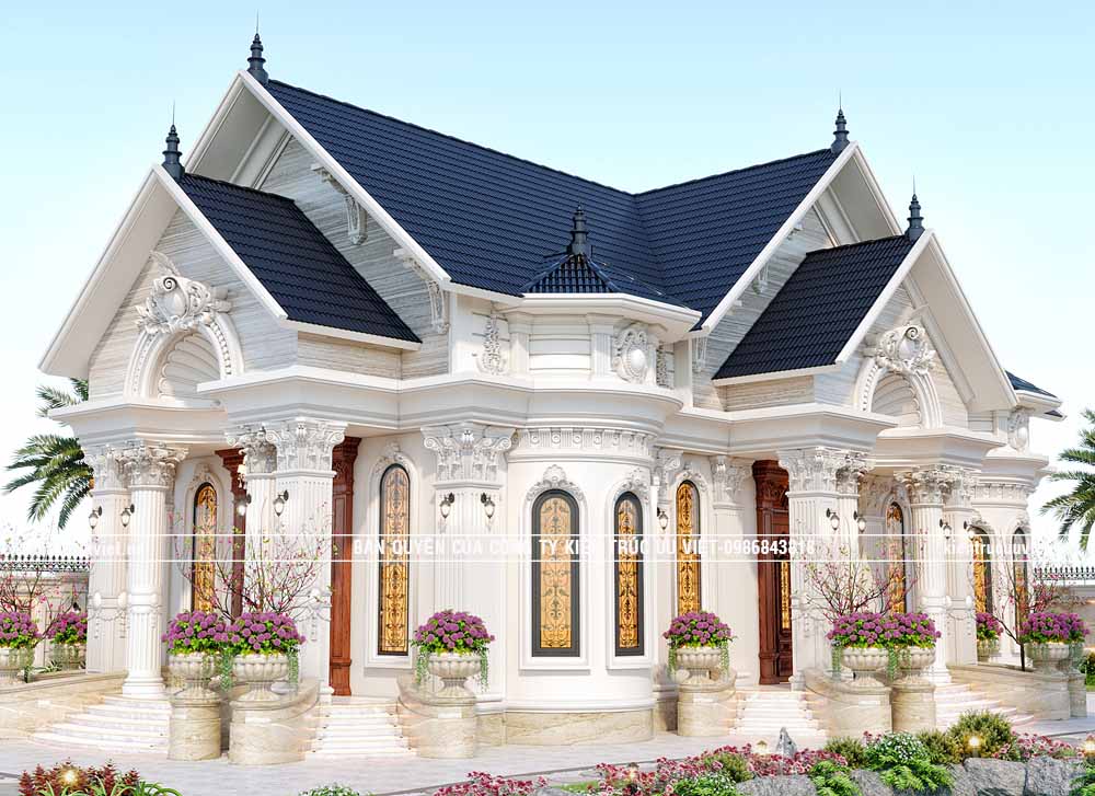 BIỆT THỰ TÂN CỔ ĐIỂN,CĐT:ANH CƯỜNG,DT PHẦN NHÀ:9X20M,DT ĐẤT:38X50M TẠI TỈNH BÌNH PHƯỚC