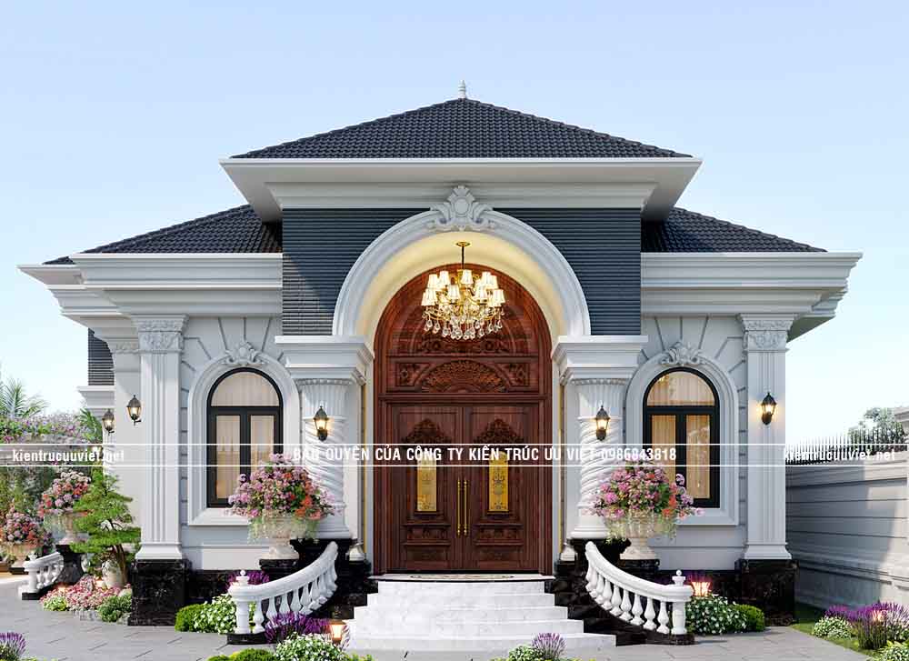 BIỆT THỰ TÂN CỔ ĐIỂN MÁI NHẬT,CĐT:ANH QUYỀN ,DT PHẦN NHÀ:9X18.5M TẠI TỈNH BÌNH PHƯỚC